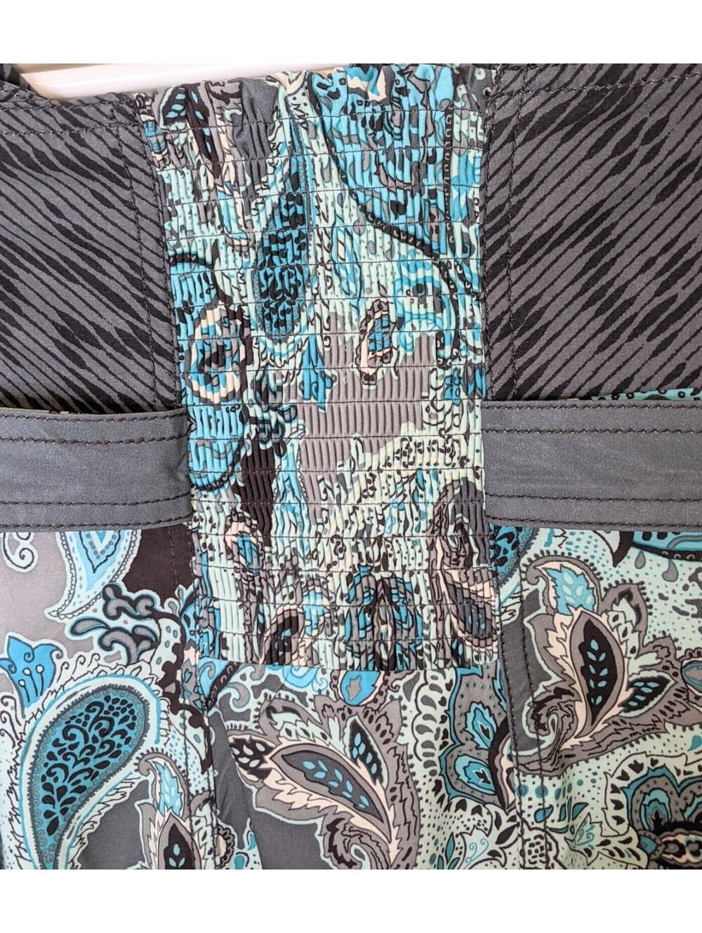 Athleta Womens Pack Everywhere Halter Dress Teal/Blk/Gray Paisley w/ Pocket Sz 6 - Picture 5 of 8